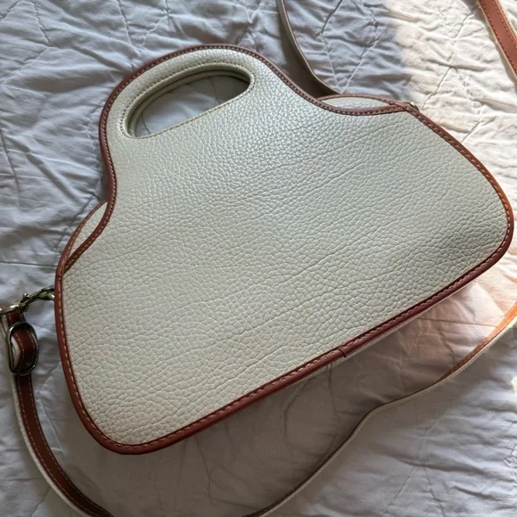 Carina INTL Inc Cream and Orange Waterproof Leather Crossbody Purse - Picture 7 of 9